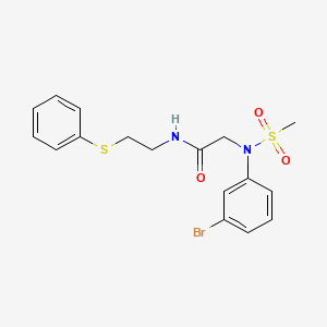 molecular formula C17H19BrN2O3S2 B5161852 N~2~-(3-bromophenyl)-N~2~-(methylsulfonyl)-N~1~-[2-(phenylthio)ethyl]glycinamide 
