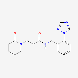 molecular formula C17H21N5O2 B5161872 3-(2-oxo-1-piperidinyl)-N-[2-(1H-1,2,4-triazol-1-yl)benzyl]propanamide 
