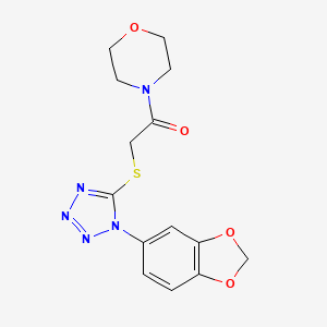 molecular formula C14H15N5O4S B5161880 4-({[1-(1,3-benzodioxol-5-yl)-1H-tetrazol-5-yl]thio}acetyl)morpholine 
