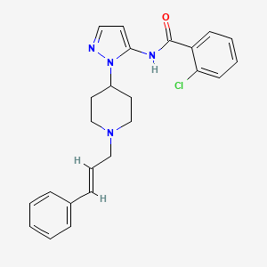 2-chloro-N-(1-{1-[(2E)-3-phenyl-2-propen-1-yl]-4-piperidinyl}-1H-pyrazol-5-yl)benzamide