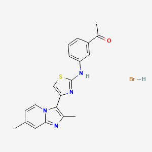 molecular formula C20H19BrN4OS B5161964 1-(3-{[4-(2,7-dimethylimidazo[1,2-a]pyridin-3-yl)-1,3-thiazol-2-yl]amino}phenyl)ethanone hydrobromide 