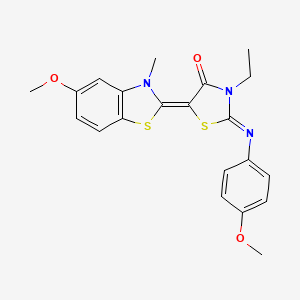 molecular formula C21H21N3O3S2 B5161972 3-ethyl-5-(5-methoxy-3-methyl-1,3-benzothiazol-2(3H)-ylidene)-2-[(4-methoxyphenyl)imino]-1,3-thiazolidin-4-one 