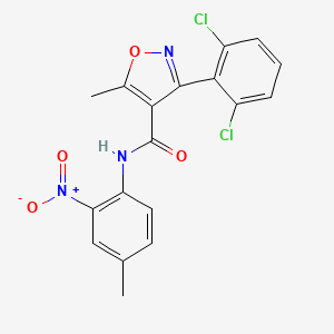 molecular formula C18H13Cl2N3O4 B5161978 3-(2,6-dichlorophenyl)-5-methyl-N-(4-methyl-2-nitrophenyl)-4-isoxazolecarboxamide 