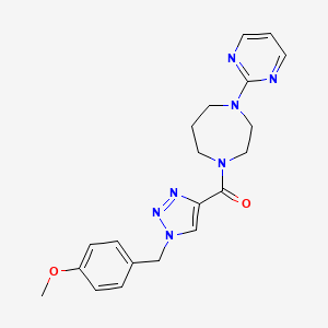 molecular formula C20H23N7O2 B5161988 1-{[1-(4-methoxybenzyl)-1H-1,2,3-triazol-4-yl]carbonyl}-4-(2-pyrimidinyl)-1,4-diazepane 