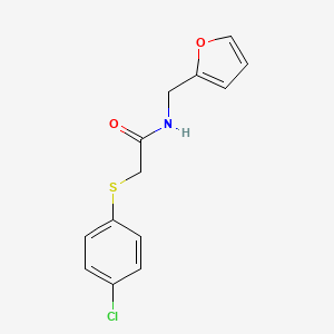 molecular formula C13H12ClNO2S B5162006 2-[(4-chlorophenyl)thio]-N-(2-furylmethyl)acetamide 