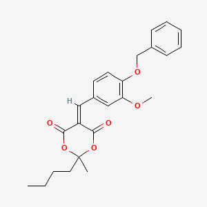 molecular formula C24H26O6 B5162008 5-[4-(benzyloxy)-3-methoxybenzylidene]-2-butyl-2-methyl-1,3-dioxane-4,6-dione 