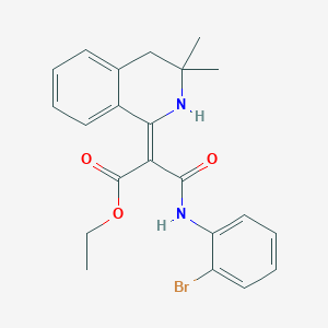 molecular formula C22H23BrN2O3 B5162024 ethyl 3-[(2-bromophenyl)amino]-2-(3,3-dimethyl-3,4-dihydro-1(2H)-isoquinolinylidene)-3-oxopropanoate 
