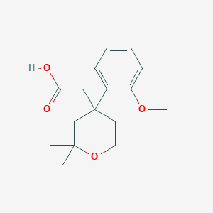 molecular formula C16H22O4 B5162026 [4-(2-methoxyphenyl)-2,2-dimethyltetrahydro-2H-pyran-4-yl]acetic acid 