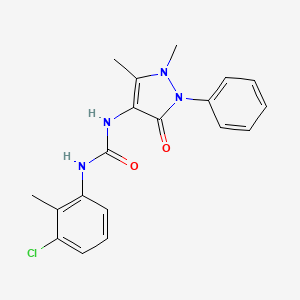 molecular formula C19H19ClN4O2 B5162030 N-(3-chloro-2-methylphenyl)-N'-(1,5-dimethyl-3-oxo-2-phenyl-2,3-dihydro-1H-pyrazol-4-yl)urea 