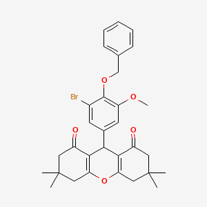 molecular formula C31H33BrO5 B5162047 9-[4-(benzyloxy)-3-bromo-5-methoxyphenyl]-3,3,6,6-tetramethyl-3,4,5,6,7,9-hexahydro-1H-xanthene-1,8(2H)-dione 