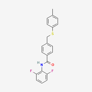 molecular formula C21H17F2NOS B5162051 N-(2,6-difluorophenyl)-4-{[(4-methylphenyl)thio]methyl}benzamide 