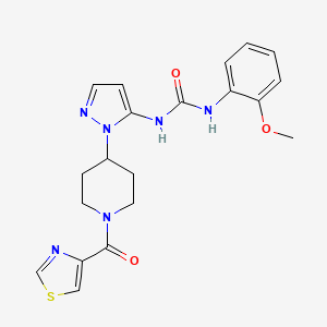 molecular formula C20H22N6O3S B5162055 N-(2-methoxyphenyl)-N'-{1-[1-(1,3-thiazol-4-ylcarbonyl)-4-piperidinyl]-1H-pyrazol-5-yl}urea 