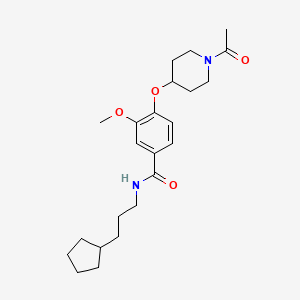 molecular formula C23H34N2O4 B5162067 4-[(1-acetyl-4-piperidinyl)oxy]-N-(3-cyclopentylpropyl)-3-methoxybenzamide 