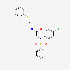 molecular formula C23H23ClN2O3S2 B5162072 N~2~-(4-chlorophenyl)-N~2~-[(4-methylphenyl)sulfonyl]-N~1~-[2-(phenylthio)ethyl]glycinamide 