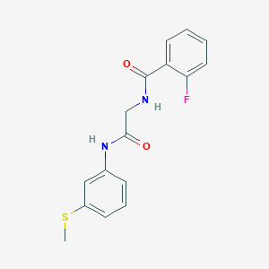 molecular formula C16H15FN2O2S B5162084 2-fluoro-N-(2-{[3-(methylthio)phenyl]amino}-2-oxoethyl)benzamide 