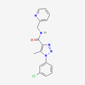 molecular formula C16H14ClN5O B5162137 1-(3-chlorophenyl)-5-methyl-N-(2-pyridinylmethyl)-1H-1,2,3-triazole-4-carboxamide 
