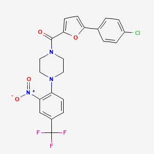 molecular formula C22H17ClF3N3O4 B5162144 1-[5-(4-chlorophenyl)-2-furoyl]-4-[2-nitro-4-(trifluoromethyl)phenyl]piperazine 