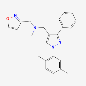 molecular formula C23H24N4O B5162159 1-[1-(2,5-dimethylphenyl)-3-phenyl-1H-pyrazol-4-yl]-N-(3-isoxazolylmethyl)-N-methylmethanamine 