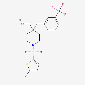 molecular formula C19H22F3NO3S2 B5162187 {1-[(5-methyl-2-thienyl)sulfonyl]-4-[3-(trifluoromethyl)benzyl]-4-piperidinyl}methanol 