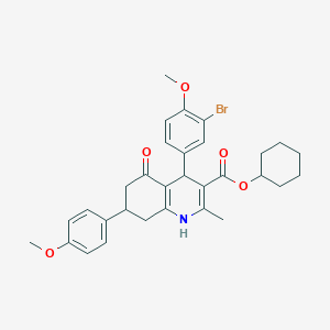 molecular formula C31H34BrNO5 B5162209 cyclohexyl 4-(3-bromo-4-methoxyphenyl)-7-(4-methoxyphenyl)-2-methyl-5-oxo-1,4,5,6,7,8-hexahydro-3-quinolinecarboxylate CAS No. 5720-51-4