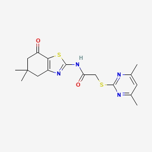 molecular formula C17H20N4O2S2 B5162212 N-(5,5-dimethyl-7-oxo-4,5,6,7-tetrahydro-1,3-benzothiazol-2-yl)-2-[(4,6-dimethyl-2-pyrimidinyl)thio]acetamide 