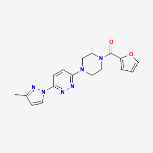 molecular formula C17H18N6O2 B5162219 3-[4-(2-furoyl)-1-piperazinyl]-6-(3-methyl-1H-pyrazol-1-yl)pyridazine 