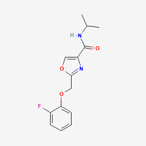 molecular formula C14H15FN2O3 B5162222 2-[(2-fluorophenoxy)methyl]-N-isopropyl-1,3-oxazole-4-carboxamide 
