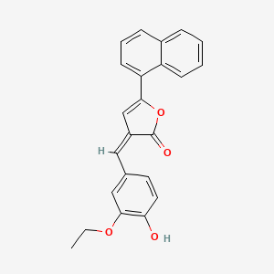 molecular formula C23H18O4 B5162228 3-(3-ethoxy-4-hydroxybenzylidene)-5-(1-naphthyl)-2(3H)-furanone 