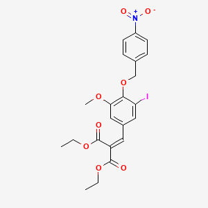 molecular formula C22H22INO8 B5162240 diethyl {3-iodo-5-methoxy-4-[(4-nitrobenzyl)oxy]benzylidene}malonate 