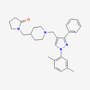 1-[(1-{[1-(2,5-dimethylphenyl)-3-phenyl-1H-pyrazol-4-yl]methyl}-4-piperidinyl)methyl]-2-pyrrolidinone