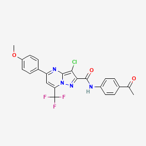 molecular formula C23H16ClF3N4O3 B5162258 N-(4-acetylphenyl)-3-chloro-5-(4-methoxyphenyl)-7-(trifluoromethyl)pyrazolo[1,5-a]pyrimidine-2-carboxamide 