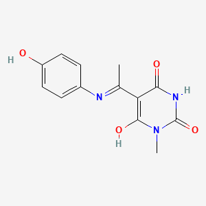 molecular formula C13H13N3O4 B5162265 5-{1-[(4-hydroxyphenyl)amino]ethylidene}-1-methyl-2,4,6(1H,3H,5H)-pyrimidinetrione 