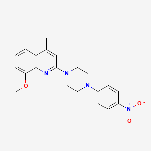molecular formula C21H22N4O3 B5162282 8-methoxy-4-methyl-2-[4-(4-nitrophenyl)-1-piperazinyl]quinoline 