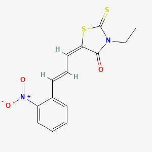 molecular formula C14H12N2O3S2 B5162301 3-ethyl-5-[3-(2-nitrophenyl)-2-propen-1-ylidene]-2-thioxo-1,3-thiazolidin-4-one 