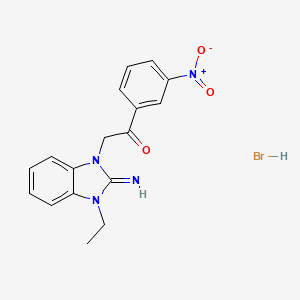 molecular formula C17H17BrN4O3 B5162320 2-(3-ethyl-2-imino-2,3-dihydro-1H-benzimidazol-1-yl)-1-(3-nitrophenyl)ethanone hydrobromide 