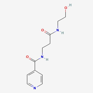 molecular formula C11H15N3O3 B5162323 N-{3-[(2-hydroxyethyl)amino]-3-oxopropyl}isonicotinamide 