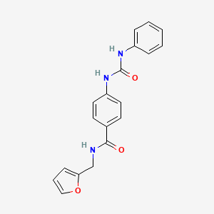 molecular formula C19H17N3O3 B5162387 4-[(anilinocarbonyl)amino]-N-(2-furylmethyl)benzamide 