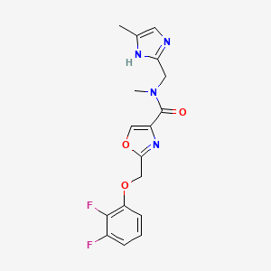 molecular formula C17H16F2N4O3 B5162417 2-[(2,3-difluorophenoxy)methyl]-N-methyl-N-[(4-methyl-1H-imidazol-2-yl)methyl]-1,3-oxazole-4-carboxamide 