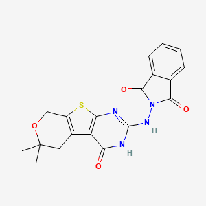 molecular formula C19H16N4O4S B5162442 2-[(6,6-dimethyl-4-oxo-3,5,6,8-tetrahydro-4H-pyrano[4',3':4,5]thieno[2,3-d]pyrimidin-2-yl)amino]-1H-isoindole-1,3(2H)-dione 