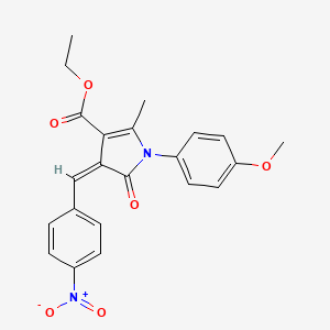 molecular formula C22H20N2O6 B5162448 ethyl 1-(4-methoxyphenyl)-2-methyl-4-(4-nitrobenzylidene)-5-oxo-4,5-dihydro-1H-pyrrole-3-carboxylate 