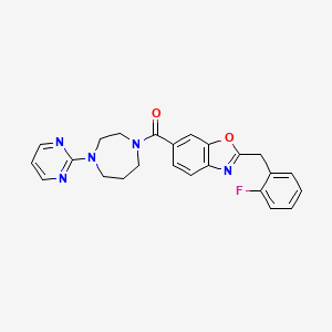 molecular formula C24H22FN5O2 B5162472 2-(2-fluorobenzyl)-6-{[4-(2-pyrimidinyl)-1,4-diazepan-1-yl]carbonyl}-1,3-benzoxazole 