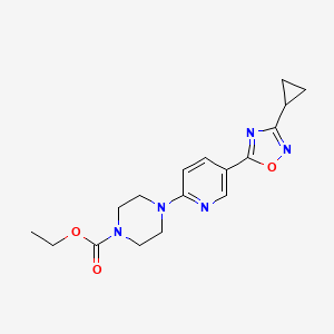 molecular formula C17H21N5O3 B5162488 ethyl 4-[5-(3-cyclopropyl-1,2,4-oxadiazol-5-yl)-2-pyridinyl]-1-piperazinecarboxylate 