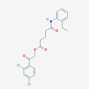 2-(2,4-dichlorophenyl)-2-oxoethyl 5-[(2-ethylphenyl)amino]-5-oxopentanoate