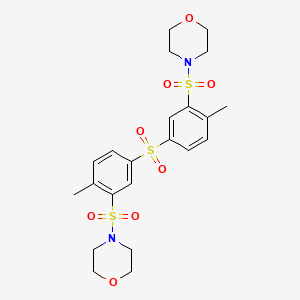 molecular formula C22H28N2O8S3 B5162505 4,4'-{sulfonylbis[(6-methyl-3,1-phenylene)sulfonyl]}dimorpholine 