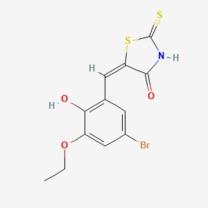 molecular formula C12H10BrNO3S2 B5162547 5-(5-bromo-3-ethoxy-2-hydroxybenzylidene)-2-thioxo-1,3-thiazolidin-4-one 
