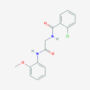 molecular formula C16H15ClN2O3 B5162579 2-chloro-N-{2-[(2-methoxyphenyl)amino]-2-oxoethyl}benzamide 