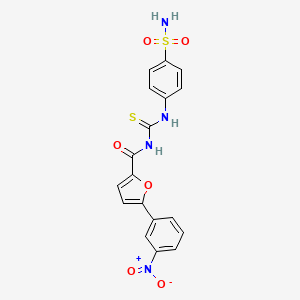 molecular formula C18H14N4O6S2 B5162599 N-({[4-(aminosulfonyl)phenyl]amino}carbonothioyl)-5-(3-nitrophenyl)-2-furamide 