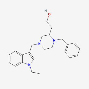 molecular formula C24H31N3O B5162615 2-{1-benzyl-4-[(1-ethyl-1H-indol-3-yl)methyl]-2-piperazinyl}ethanol 