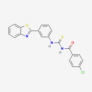 molecular formula C21H14ClN3OS2 B5162622 N-({[3-(1,3-benzothiazol-2-yl)phenyl]amino}carbonothioyl)-4-chlorobenzamide 