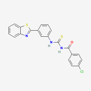 N-{[3-(1,3-benzothiazol-2-yl)phenyl]carbamothioyl}-4-chlorobenzamide